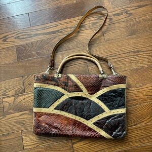 Vintage Patchwork Leather Shoulder Bag